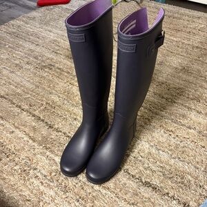 Hunter Women's Purple Lined Rain Boots